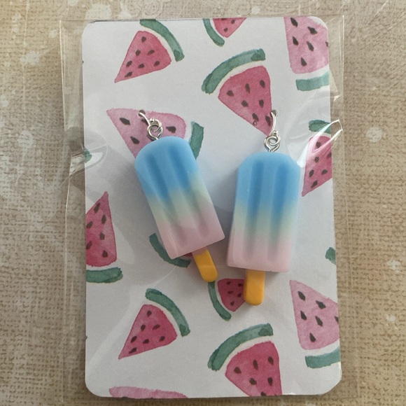 Pinup style Popsicle earrings on Sterling silver hook - Picture 4 of 8